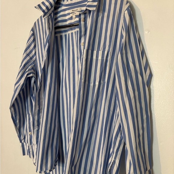 Madewell Tops - Madewell Oversized Ex-Boyfriend Shirt in Mullins Stripe Medium